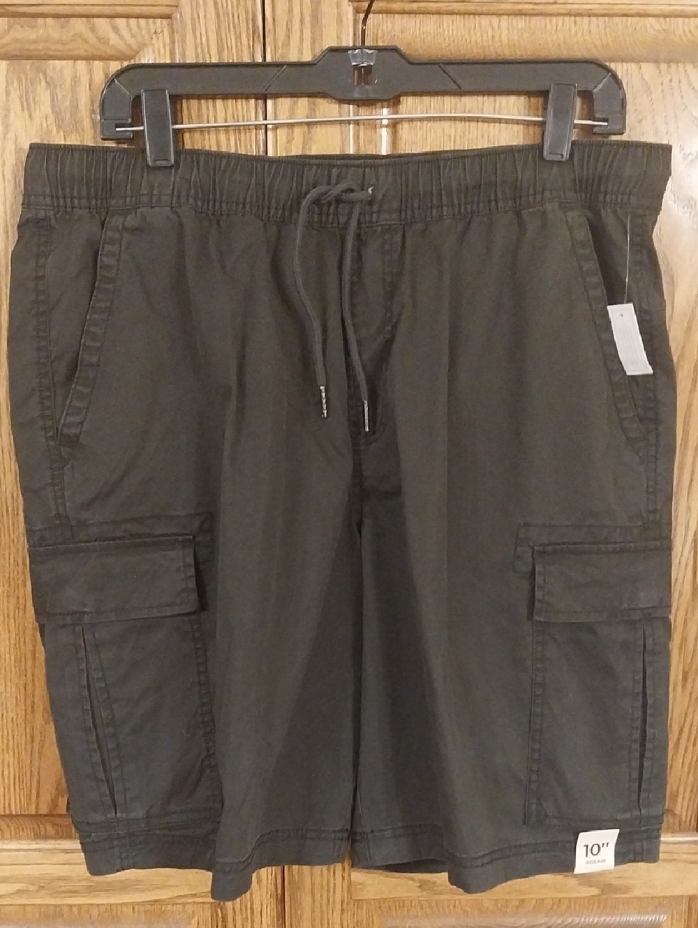 Stretch Twill Cargo Shorts NWT Men's Size Medium‎ 32-34 Drawstring Waist Dk Gray